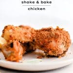 Pinterest Pin for homemade shake and bake chicken with text overlay.