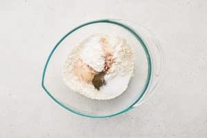 Bowl of flour and spices for dredging fried chicken
