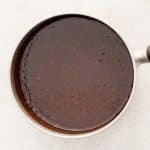 Korean BBQ sauce simmering in a saucepan after combining ingredients